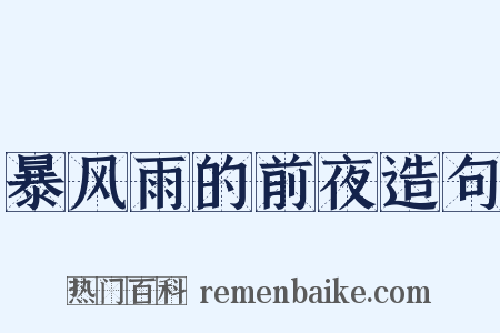 暴风雨的前夜造句是什么意思的图片
